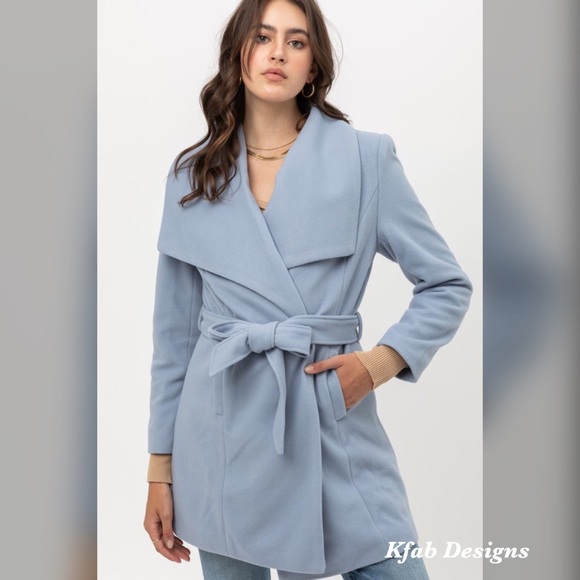 💗LAST 1! Soft Wide Lapel Waist Tie Coat Jacket! - Picture 2 of 7